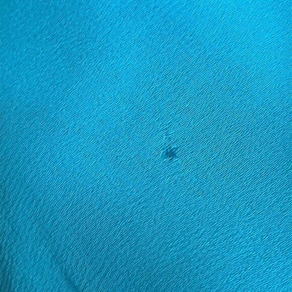 Vintage 60s Aqua blue chiffon polyester infinity neck scarf - Picture 5 of 5